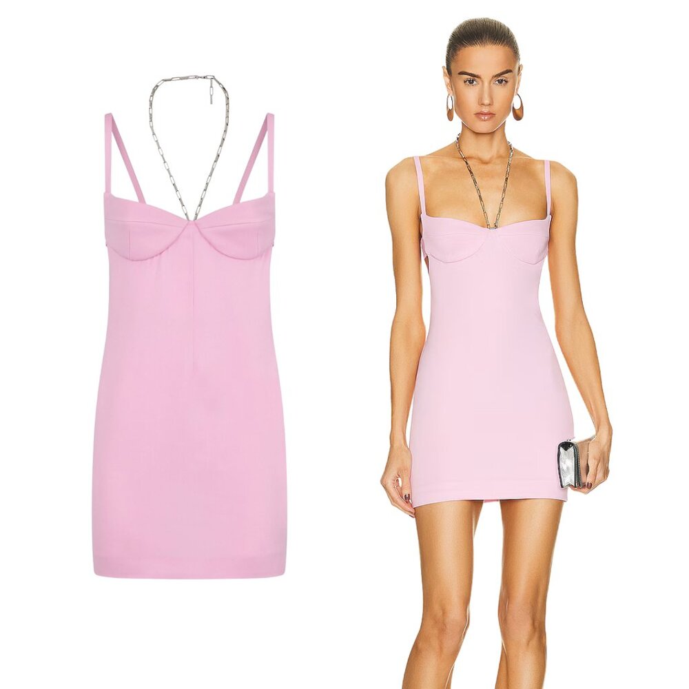 THE ATTICO COCO MINI DRESS IN SUGAR PINK